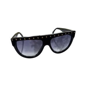 Celine Sunglasses Black Studded Aviator Flat Top Shield Made in Italy